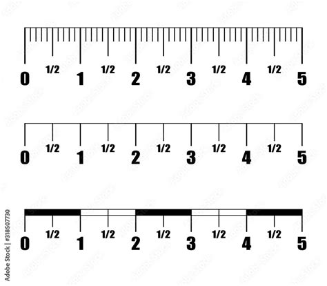 Ruler Inch Vector Inch Metric Imperial Measure Tool Scale For Rulers