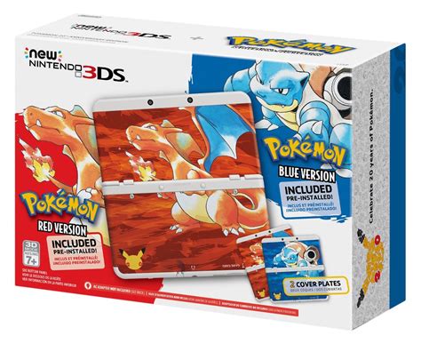 Pokemon 20th Anniversary New 3DS Red/Blue Bundle Images ...