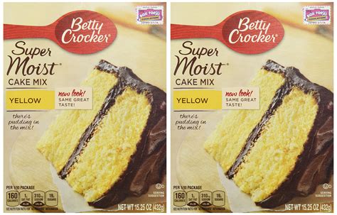 Betty Crocker Super Moist Yellow Cake Mix 15 25 Oz Pack Of 2 On