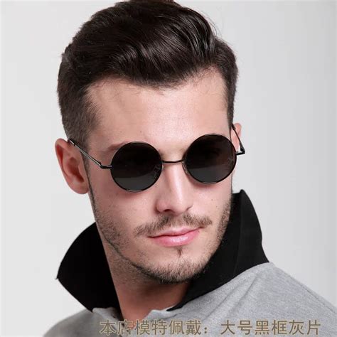 Men Polarized Sunglasses Authentic Retro Sunglasses Round Prince Edward