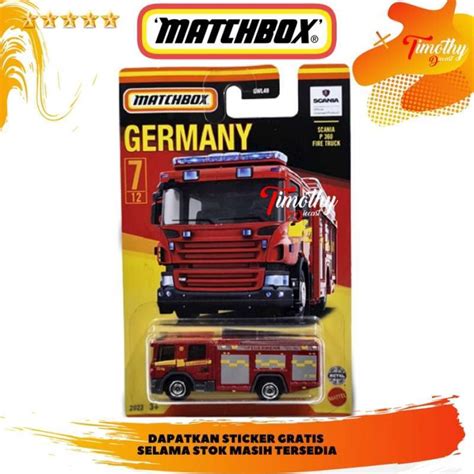 Jual Matchbox Germany Scania P 360 Fire Truck Pemadam Merah Di Seller