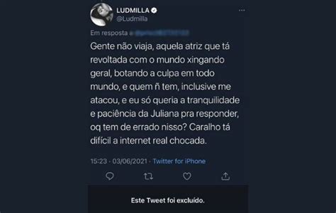 Ontem (2), samantha fez uma provocação no instagram: Ludmilla alfineta Samantha Schmütz: 'Atriz revoltada com o ...