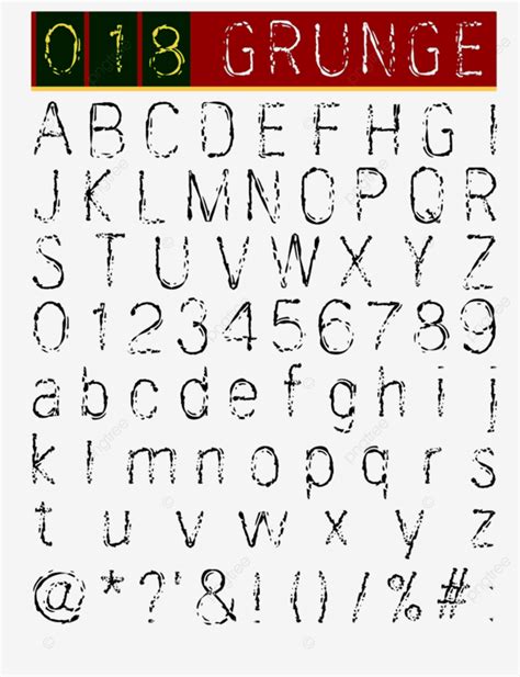 Grunge Alphabet Vector Design Images Grunge Alphabet Font Number