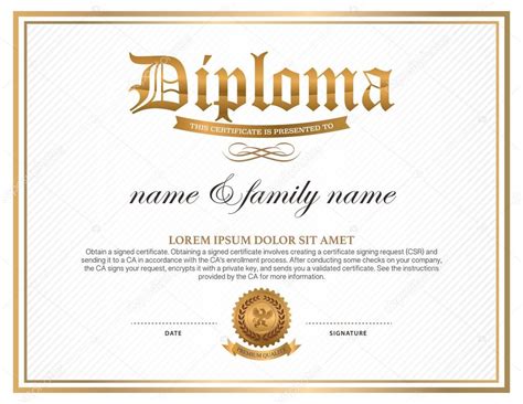 Diploma Plantilla De Diseño De Certificado Vector De Stock Por