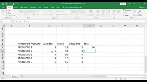 7th Tabla Sencilla En Microsoft Excel Youtube