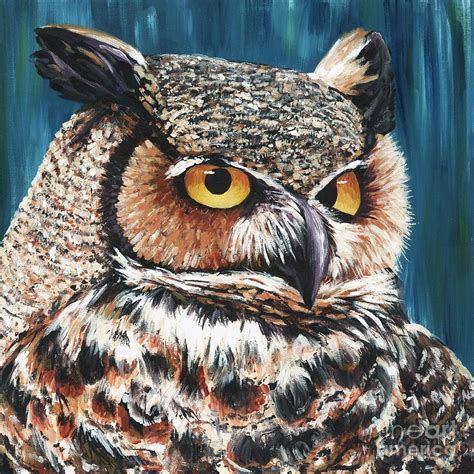 Great Horned Owl Painting By Jeannette Bowen Fine Art America