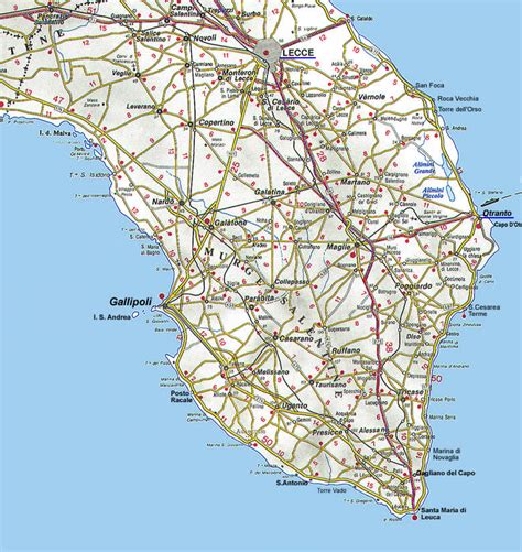 Cartina Stradale Puglia Salento Tomveelers