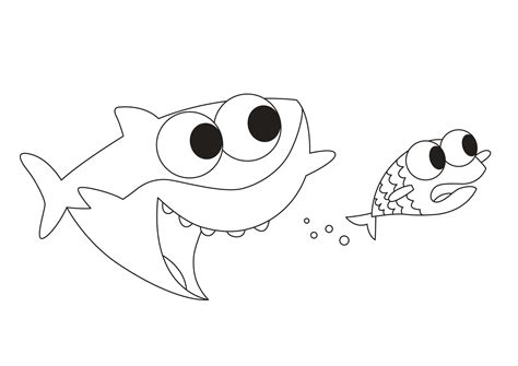 Dibujos De Tiburón Bebé 1 Para Colorear Para Colorear Pintar E
