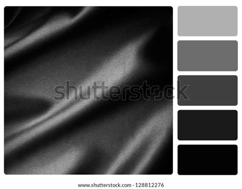 Black Satin Color Palette Complimentary Swatches Stock Photo 128812276