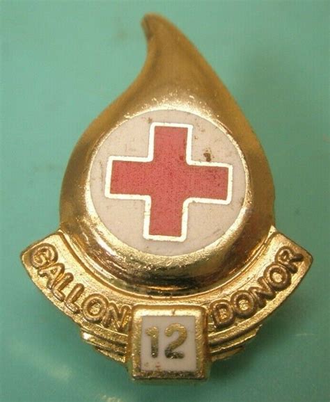 12 Gallon Red Cross Blood Donor Drive Vintage Tie Tac Gem