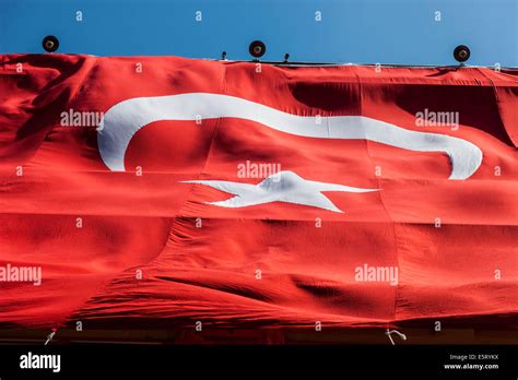 Turkish Flag In Istanbul Turkey Stock Photo Alamy
