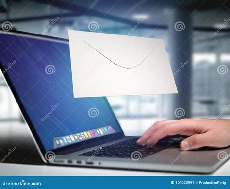 Envelope Message Displayed On A Futuristic Email Interface 3d Stock