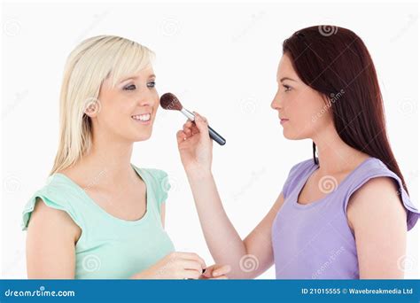 Women Applying Make Up Stock Image Image Of Pretty Isolated 21015555