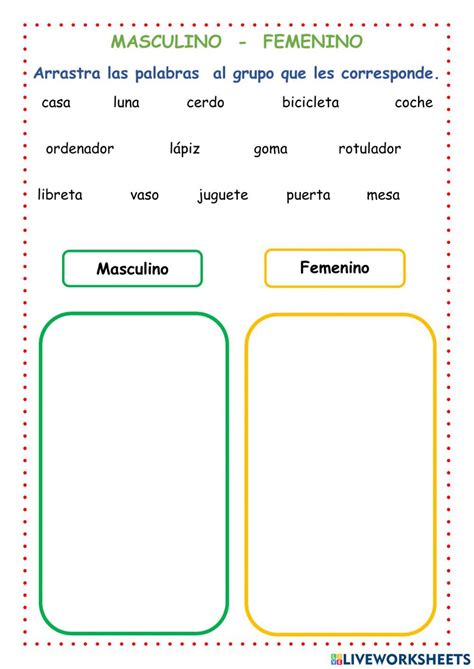 Masculino Femenino Interactive Worksheet Ios Messenger