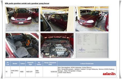 Saya ada pengalaman membeli kenderaan lelong. Warna-warni Kehidupan: KERETA LELONG KASTAM : Muncul lagi