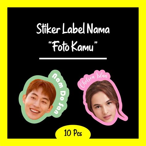 Jual Stiker Label Nama Custom Dengan Foto Wajah Shopee Indonesia