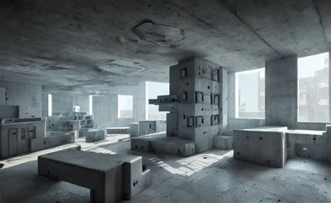 Interior Shot Of A Futuristic Brutalist Studio Stable Diffusion Openart
