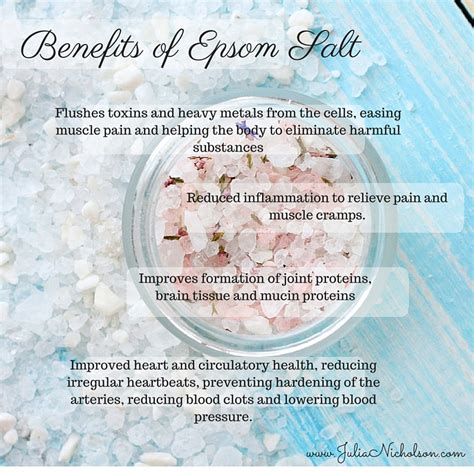 Benefits Of Epsom Salt Baths Julia Nicholson