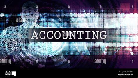 Accounting Industry With Futuristic Business Tech Background Stock