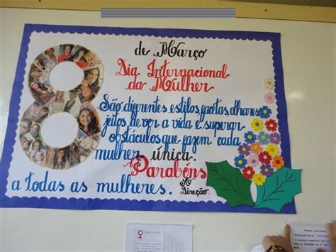 Murais para o Dia da Mulher Escola Educação