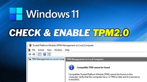 How To Check And Enable Tpm 20 For Windows 11 Update Full Guide Youtube