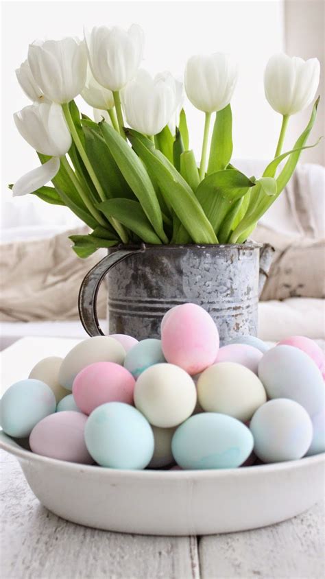 Rustic Farmhouse Pretty Pastel Easter Eggs