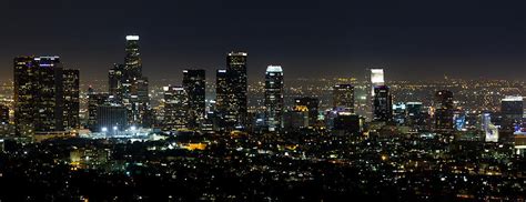 Los Angeles Night Skyline Photograph By William Fovall Fine Art America