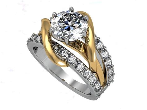 Custom Two Tone Engagement Ring By 3d Waxes Inc