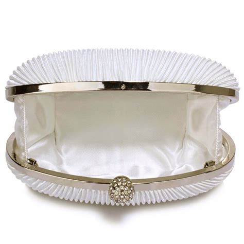 Wholesale Ivory Crystal Satin Evening Clutch