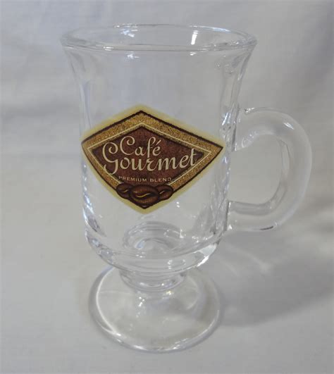 Cafe Gourmet Premium Blend 6 Oz Glass Coffee Mug Cup Mugs