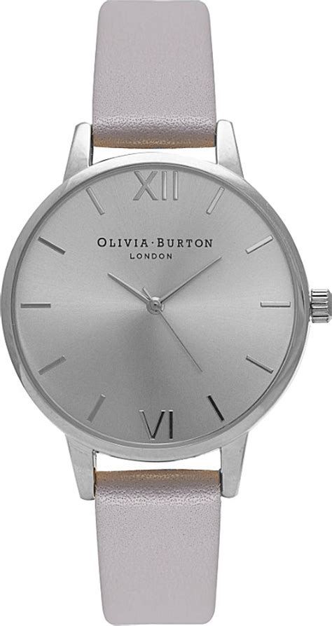 Olivia Burton Ob15md41 Midi Dial Stainless Steel And Leather Watch