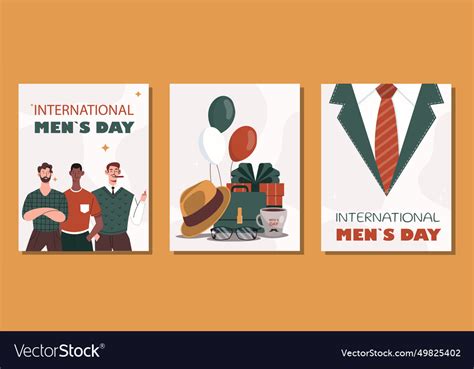 International Mens Day Posters Set Royalty Free Vector Image