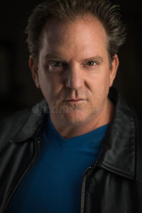 Dramatic Portrait Head Shot Of Middle Aged Man Stock Photo Image Of