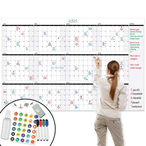 Lushleaf Designs Large Wall Calendar 48 X 74 Dry Erase Reusable
