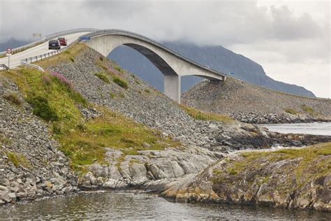 Norway Atlantic Ocean Road Bridge Over The Ocean Travel Europe Stock