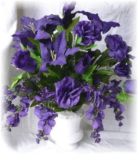 Purple flower arrangement (With images) | Silk flower ...