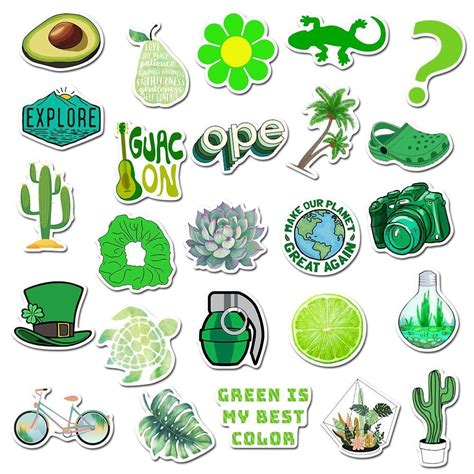 Green Stickers Green Sticker Graffiti Cartoons Aesthetic Stickers