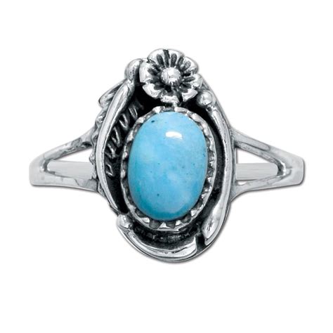 NWR Sterling Silver Western Women S Ring With Genuine Turquoise