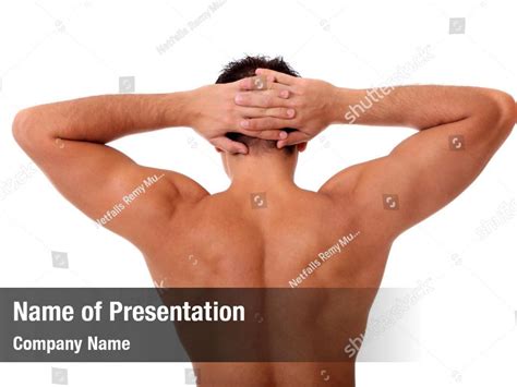 Model Shirtless Male Muscular PowerPoint Template Model Shirtless