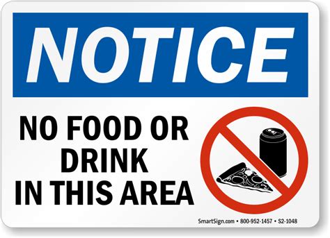 No Food Or Drink Signs Custom No Food Or Drink Signs