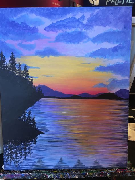 Acrylic Painting Of A Sunset Painting Art Acrylic Painting
