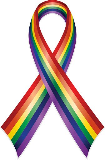 Rainbow Or Gay Pride Awareness Ribbon Stock Illustration Download