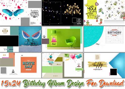 15x24 Birthday Album Design Free Download Studiopk