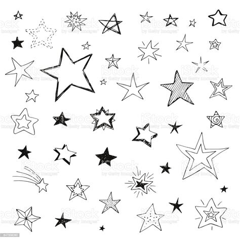 Set Of Doodle Stars Vector Isolated Stock Illustration Download Image