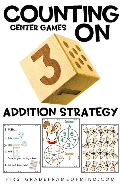 Counting On Addition Center Spinner Game Math Work Stations Math