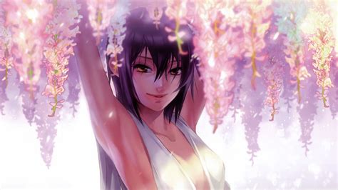 Online Crop Woman In White Top Anime Character Anime Girls Original Characters Flowers HD