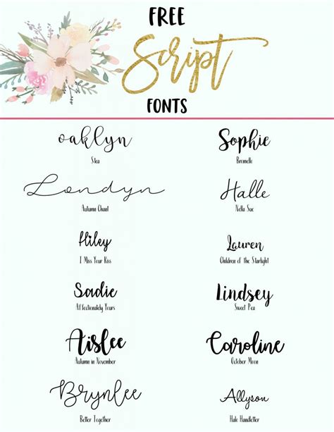 Free Script Fonts All Things Thrifty Bloglovin