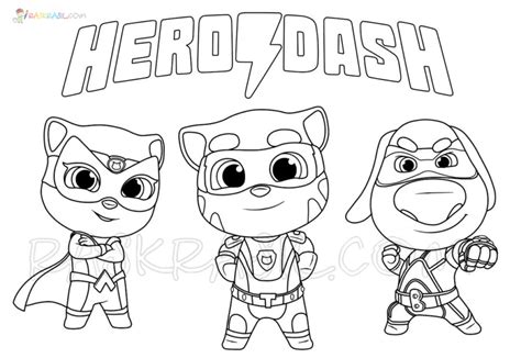 Desenhos De Talking Tom Hero Dash Para Colorir Imprima Gratuitamente