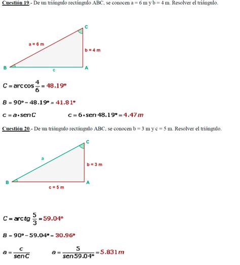 Ejercicios De Trigonometría Tríangulos