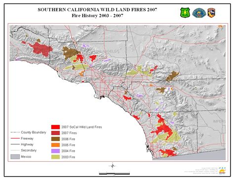 Ca Oes Fire Socal 2007 Map Of Southern California Fires Today